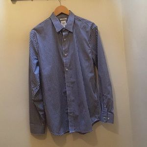 Gap shirt, size M, navy and white gingham print
